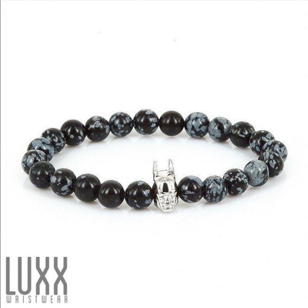 Black Beads Batman Bracelet